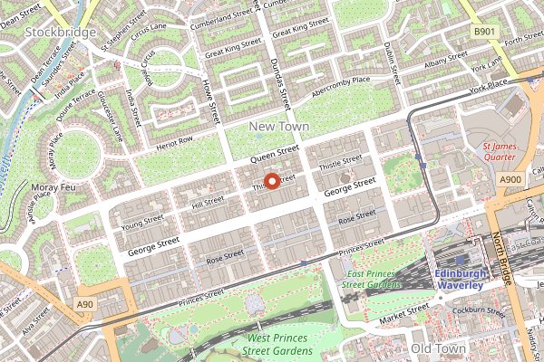 Map showing Noto in Edinburgh