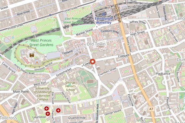 Map showing Ondine in Edinburgh