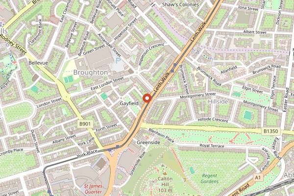 Map showing Spry in Edinburgh