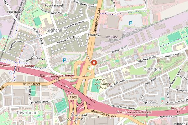 Map showing Freedom Bakery in Glasgow