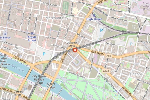 Map showing Outlier in Glasgow