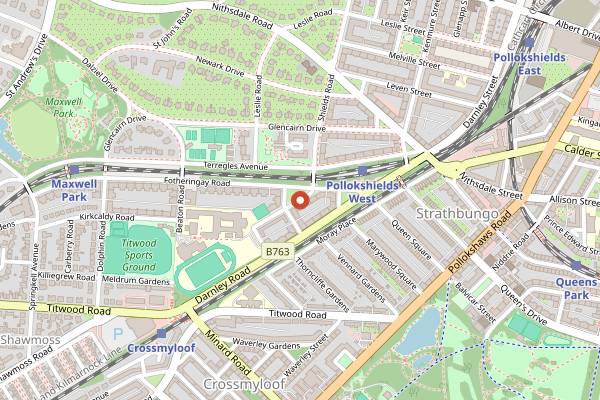 Map showing Southside Sourdough in Glasgow