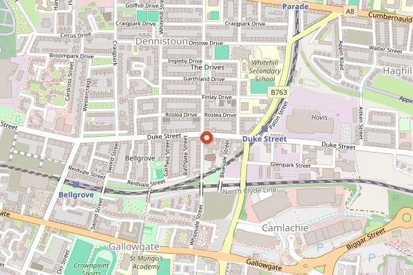 Map showing Sweet Jane Bakehouse in Glasgow