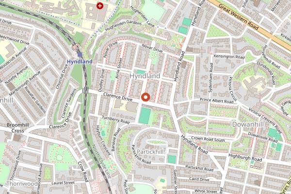 Map showing The Bakery Hinba in Glasgow