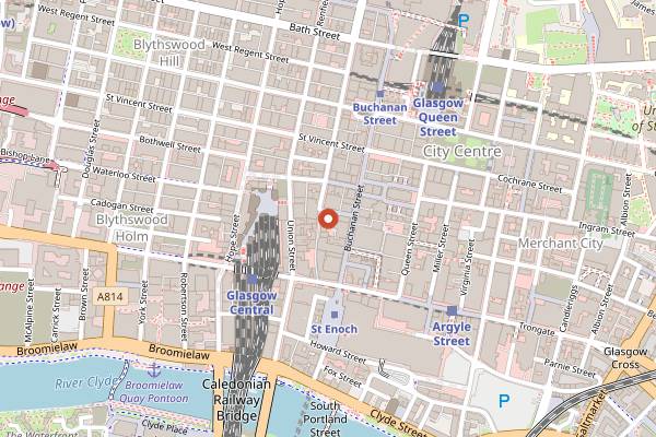 Map showing Bar Soba Mitchell Lane in Glasgow