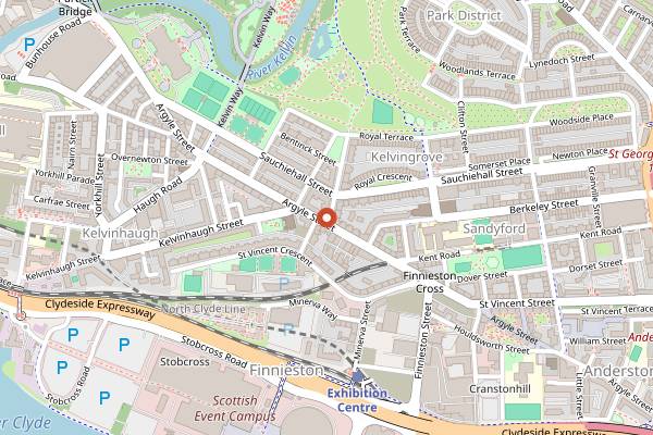 Map showing Crescent in Glasgow