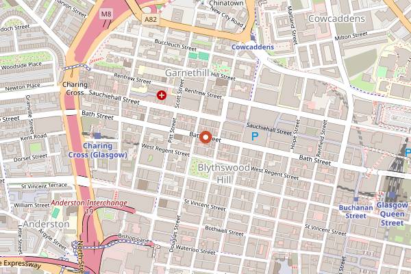 Map showing The Butterfly and the Pig in Glasgow