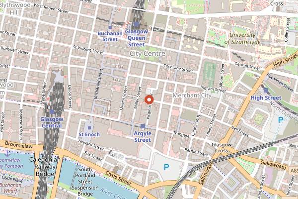 Map showing The Corset Club in Glasgow