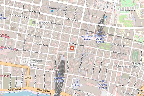 Map showing The Horse Shoe Bar in Glasgow