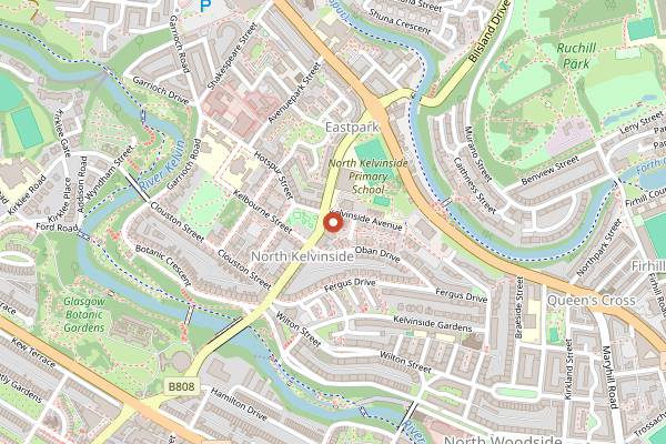 Map showing The Kelbourne Saint in Glasgow