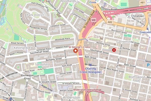 Map showing The Locale in Glasgow