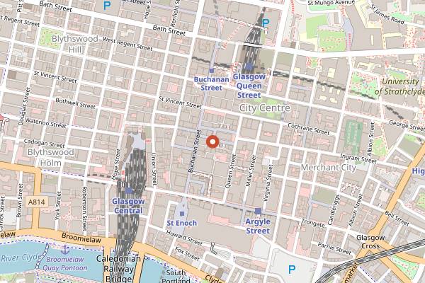 Map showing The Social in Glasgow