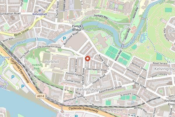 Map showing Grunting Growler in Glasgow