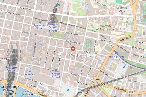 Map showing Saints of Ingram in Glasgow