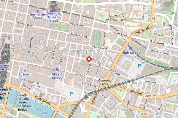 Map showing The Wilson Street Pantry in Glasgow