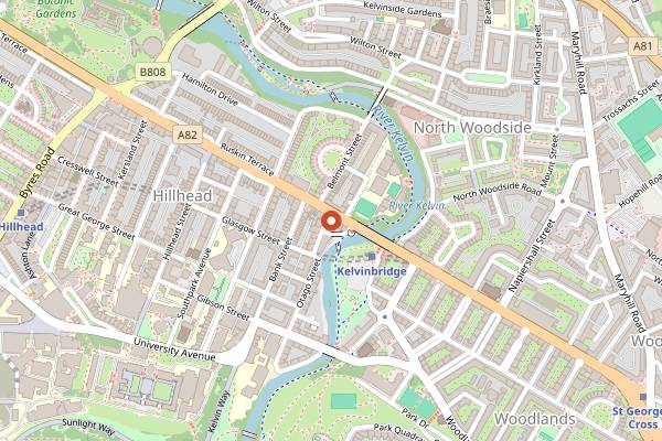 Map showing Roots, Fruits and Flowers in Glasgow