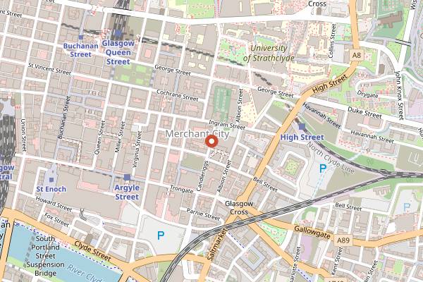 Map showing Spitfire Espresso in Glasgow