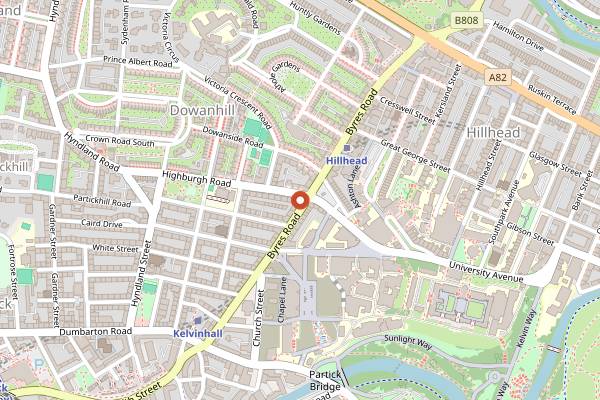 Map showing Tinderbox in Glasgow