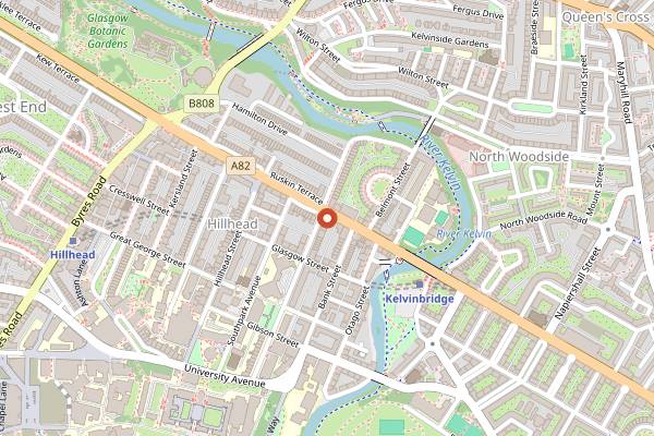 Map showing Urban West in Glasgow