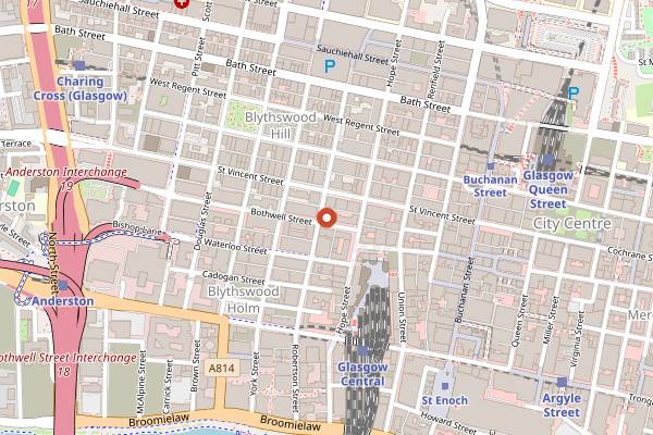 Map showing Bavaria Brauhaus in Glasgow