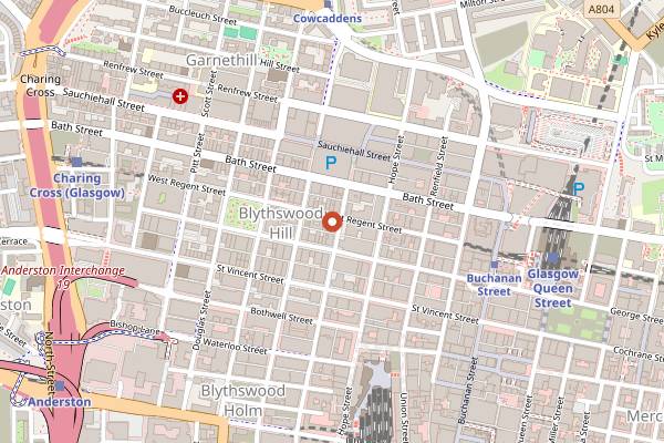 Map showing Buck's Bar in Glasgow