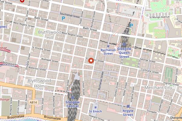 Map showing Chaakoo Bombay Cafe in Glasgow