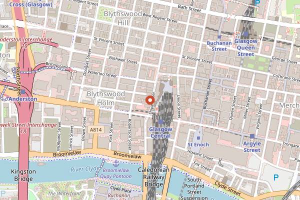 Map showing La Lanterna in Glasgow