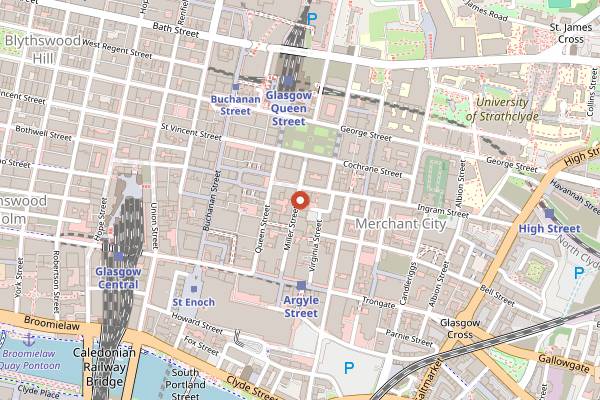 Map showing Paesano Pizza in Glasgow