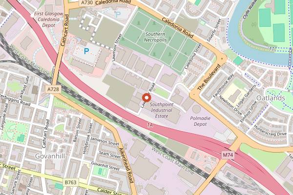 Map showing Matthew Algie in Glasgow