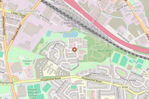 Map showing Kaleyard Cook School & Kitchen in Glasgow