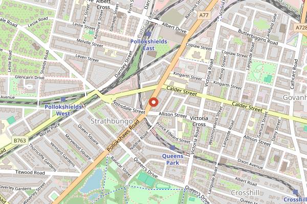 Map showing Ranjit's Kitchen in Glasgow
