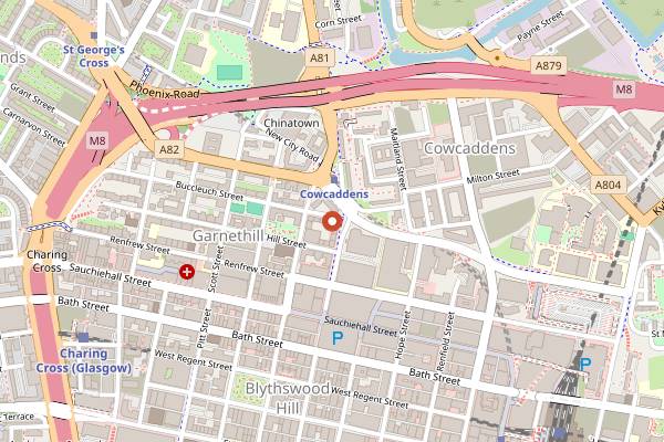 Map showing The Wee Curry Shop in Glasgow