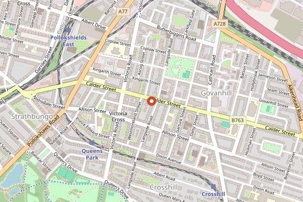 Map showing Yadgar Kebab House in Glasgow
