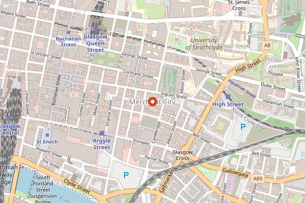 Map showing Merchant City Festival in Glasgow