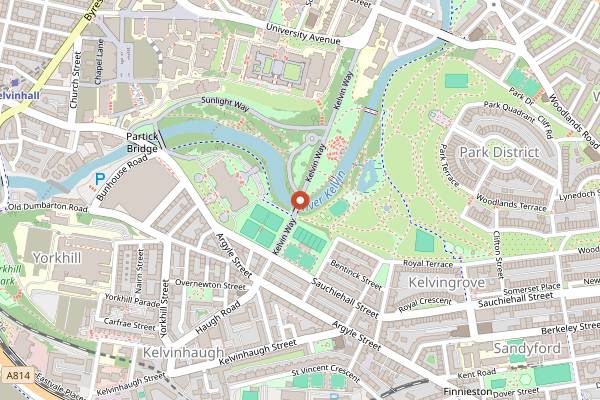 Map showing WestFest in Glasgow