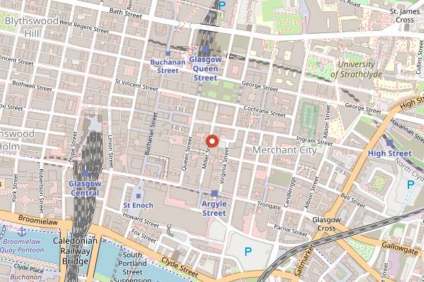 Map showing The Spanish Butcher in Glasgow