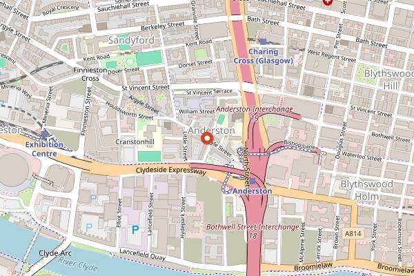 Map showing Two Fat Ladies at The Buttery in Glasgow