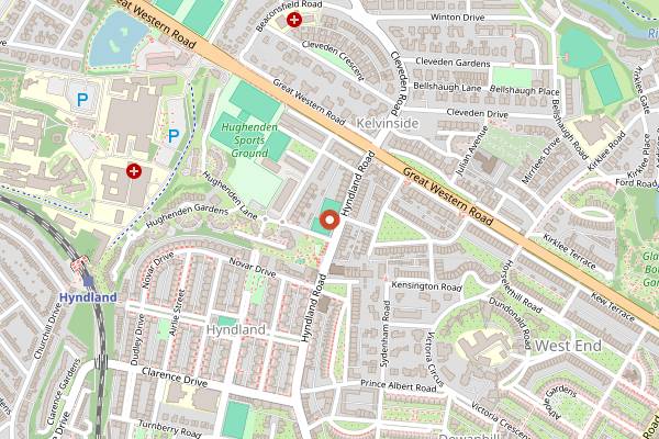 Map showing Caffe Parma in Glasgow