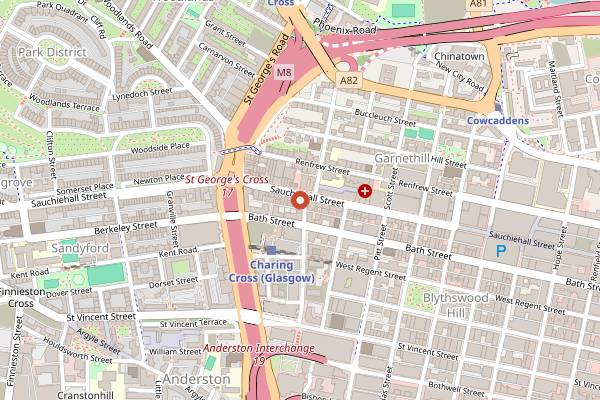 Map showing The Variety Bar in Glasgow