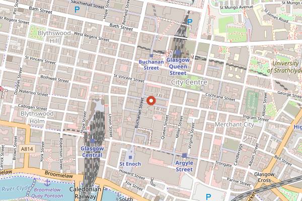 Map showing Banca Di Roma in Glasgow