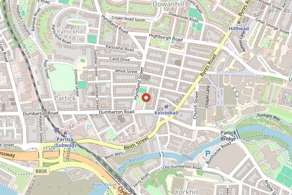 Map showing Mansfield Park Market in Glasgow