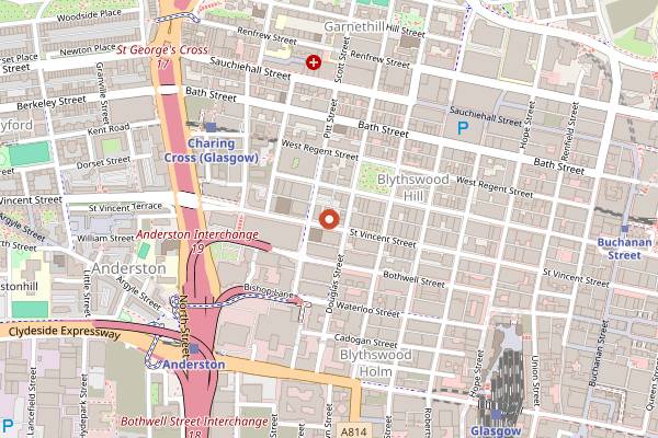Map showing King Tut's Wah Wah Hut in Glasgow