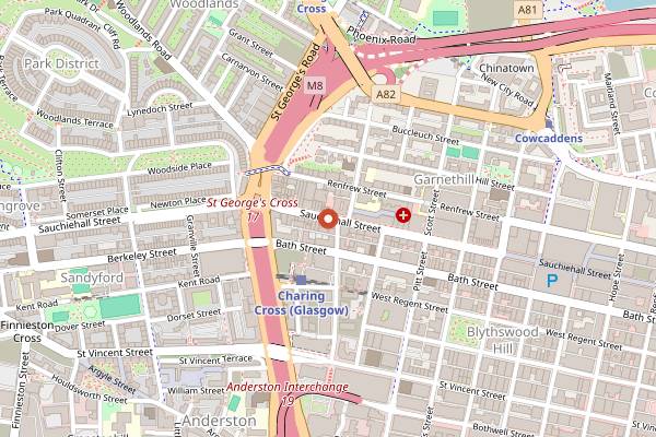 Map showing Nice N Sleazy in Glasgow