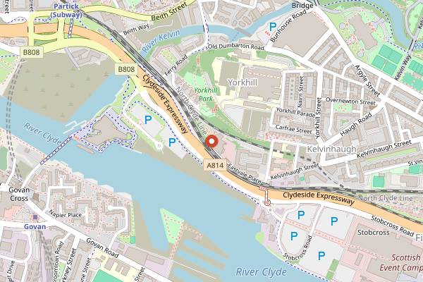 Map showing SWG3 in Glasgow