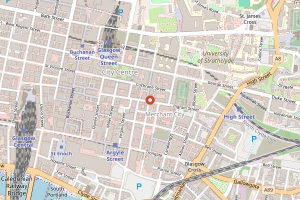 Map showing Saints of Ingram in Glasgow