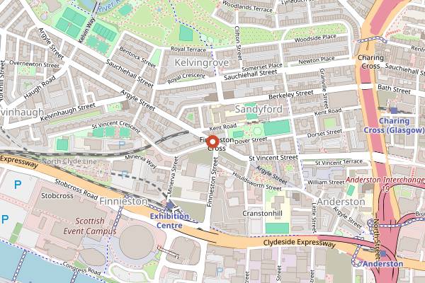 Map showing El Perro Negro in Glasgow