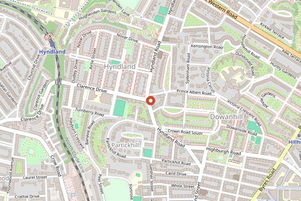Map showing Corke and Caske in Glasgow