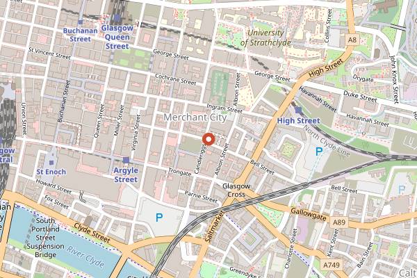 Map showing Vin Cru in Glasgow