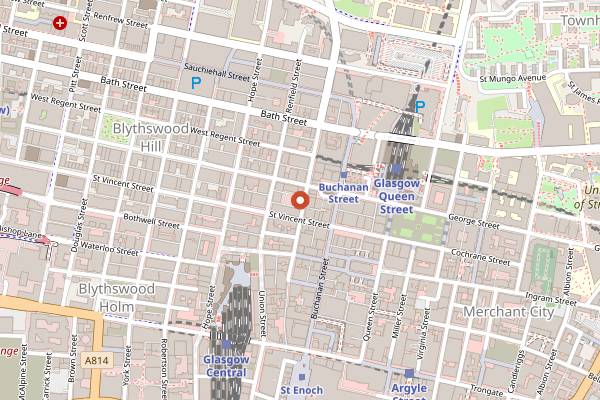 Map showing Vroni's in Glasgow