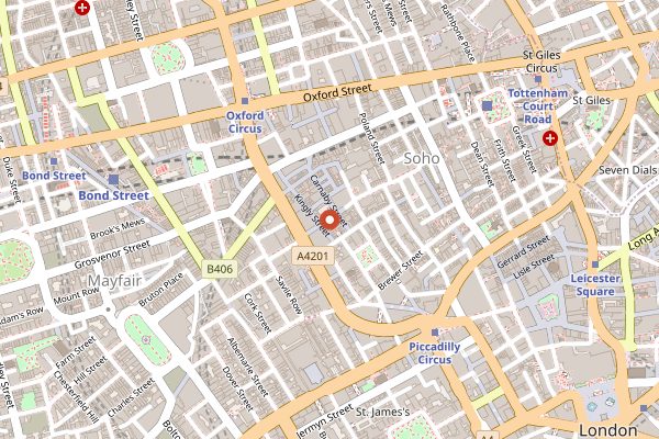 Map showing Le Bab in London
